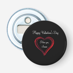 Voor hem, Echtgenoot, Vriend voor Valentijnsdag Button Flesopener