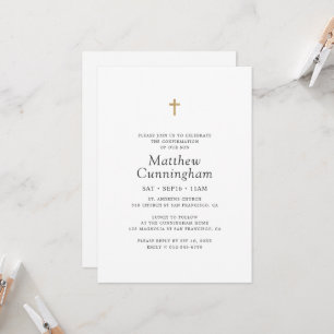 Voor hem Faux Gold Cross Minimalistische bevestigi Kaart