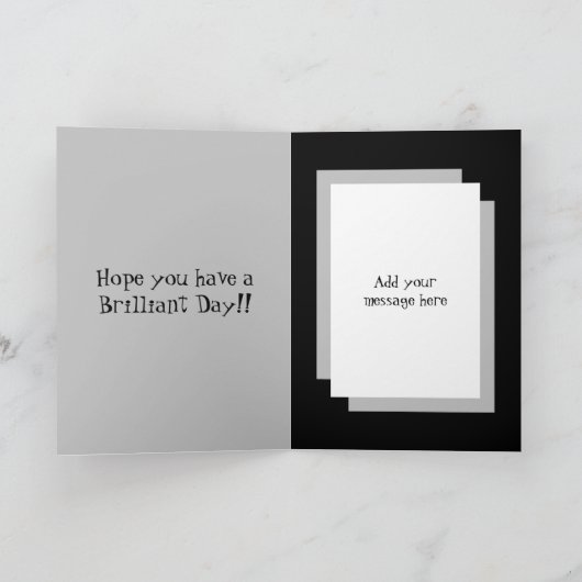 Voor hem grijs en zwart 50ste verjaardag kaart (Binnen)