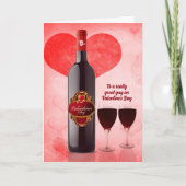 voor hem op Valentijnsdag Wine Feestdagen Kaart (Voorkant)