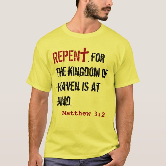 voor HEM (volwassene): Matthew 3:2 + Acts 3:19 T-shirt (Voorkant)