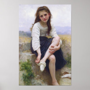 Voor het bad door William Bougereau Poster