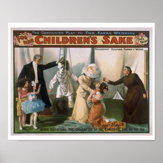 Voor het  theaterPoster van haar kindersake Poster (Voorkant)