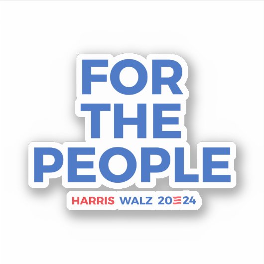 Voor het volk - Harris Walz 2024 Sticker (Voorkant)