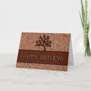 voor Him Chocolate Brown Paisley Birthday Kaart