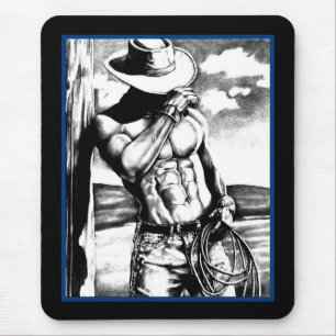 Voor Him Masculine Cool Cowboy Art Muismat