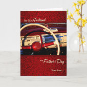 voor Husband Classic Car Theme Kaart (Gele Bloem)