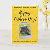 Voor Husband Vaderdag Glitter-fotokaart Kaart (Gele Bloem)