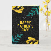 Voor Husband Vaderdag Glitter Kaart (Gele Bloem)