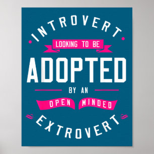 Voor introvert die naar introvert humor zoekt poster
