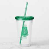 Voor Irish Dancers Green Dansress Personalized Acryl Drinkbeker (Achterkant)