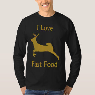 Voor jagers Ik hou van fastfood herten T-shirt