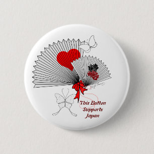 Voor Japan Pretty Fans Met Vlinders Knop Ronde Button 5,7 Cm