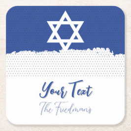 Voor joodse Feestdagen Feesten Bar Mitswa's Vierkante Kartonnen Onderzetter