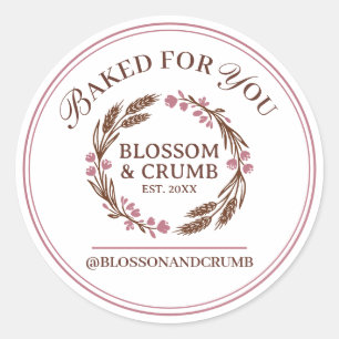 Voor Jou Gebakken Sticker Tarwe Krans Bakkerij Log