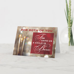 Voor jullie beiden kerstkaarsen Kind is Geboren Kaart