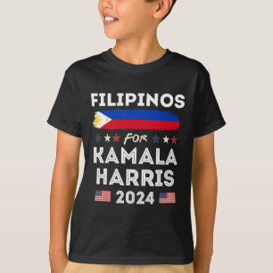 Voor Kamala Harris 2024 Filipijnen Vlag Patriottis T-shirt