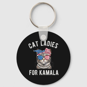 Voor Kamala Harris Cat Dames USA 2024 Vrouwen Sleutelhanger