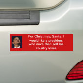 Voor Kerstmis wil ik graag een president. Bumpersticker (Op auto)