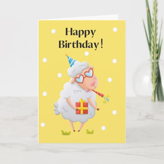 Voor kinderen Funny Gekke Sheep Birthday Kaart (Voorkant)