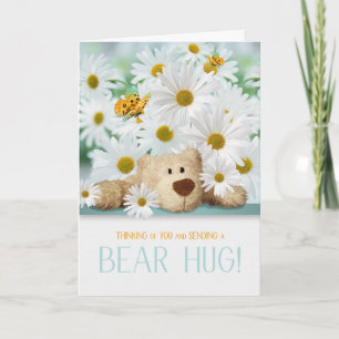 voor kinderen troost teddybeer knuffel en madelief kaart