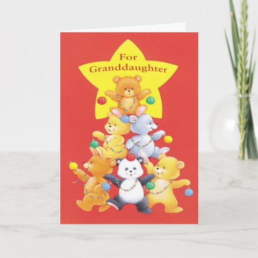 Voor kleindochter feestdagen kaart (Voorkant)