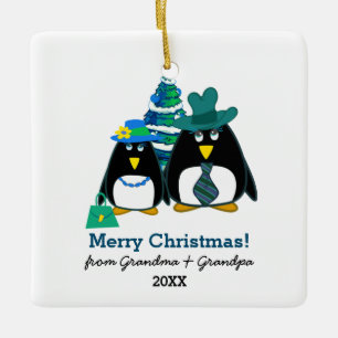Voor kleinkinderen met kerstsieraden keramisch ornament
