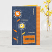 Voor kleinson op Vaderdag Denim Design Kaart (Gele Bloem)