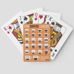 Voor koffie met schuimkoffie pokerkaarten