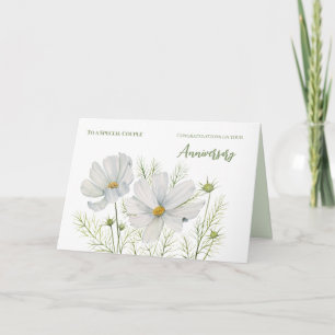 Voor koppel op trouwdag witte Cosmos Kaart
