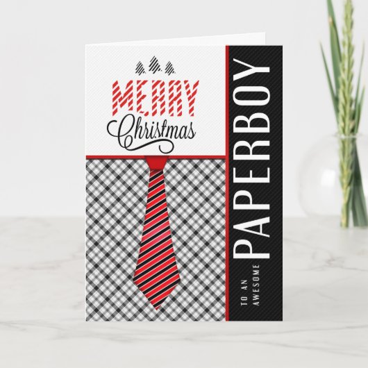 voor krantenjongen vrolijk kerstfeest heren stropd feestdagen kaart (Voorkant)