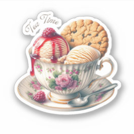 Voor liefhebbers van theekopjes en ijs, Grappig Sticker