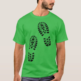 Voor liefhebbers van wandelschoenen, voetafdrukken t-shirt