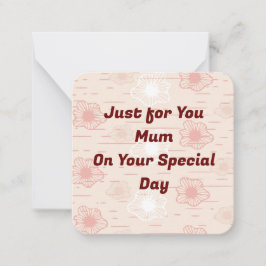 Voor mama notitiekaartje