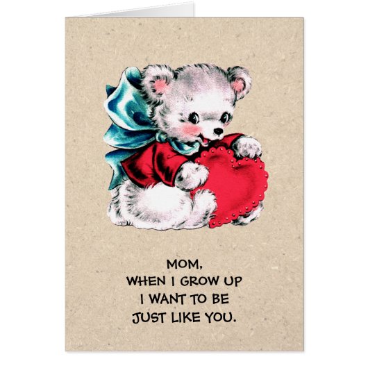 Voor mama op Moederdag. Zoete teddybeer (Voorkant)