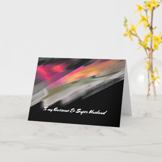 Voor man op Vaderdag Abstract schilderen Kaart (Gele Bloem)