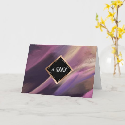 Voor man op Vaderdag Abstract schilderen Kaart (Gele Bloem)