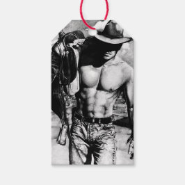 Voor mannen: Klassic Fine Art Alpha Male Cowboy Cadeaulabel