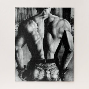 Voor mannen met de hand getekende Art Male Bodybui Legpuzzel