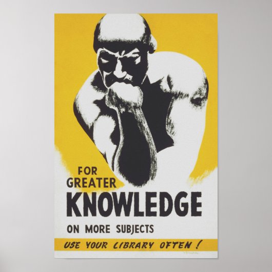 Voor meer kennis gebruik uw bibliotheek vaak - WPA Poster (Voorkant)