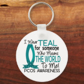 Voor mij betekent de wereld PCOS Sleutelhanger (Voorkant)