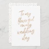 Voor mijn bloemenmeisje op mijn trouwdag kaart (Voorkant / Achterkant)