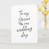 Voor mijn bruidegom op onze bruiloft | Stijlvolle  Kaart (Gele Bloem)