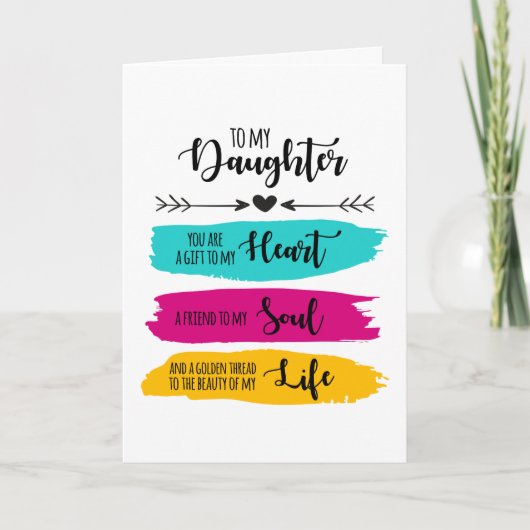 Voor mijn dochter feestdagen kaart (Voorkant)