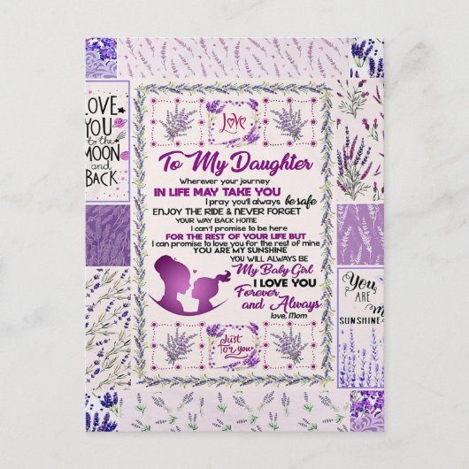 Voor mijn dochter, mijn meisje hou ik eeuwig van j briefkaart (Voorkant)