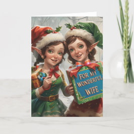 Voor mijn geweldige vrouw LGBT kerst digitale kuns Feestdagen Kaart