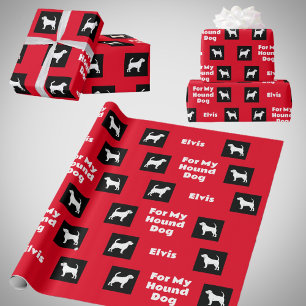 Voor mijn hond silhouetten rood cadeaupapier