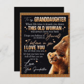 Voor mijn kleindochter Cadeau van oma, Leeuwen lie Kaart (Voorkant / Achterkant)