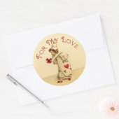 Voor Mijn Liefde  Valentijn Clown Ronde Sticker (Envelop)