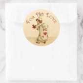 Voor Mijn Liefde  Valentijn Clown Ronde Sticker (Tas)